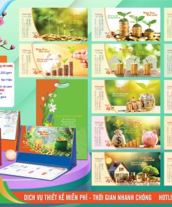 Mã Số: AH58 - Lịch Để Bàn A & M (24x16cm) - Đơm Hoa Kết Trái 2 Lịch Để Bàn A & M - AH58 - Đơm Hoa Kết Trái