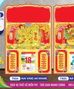 Mã Số: TN54 - Bìa Đại (40x60) Dán Nổi - Mai Vàng An Khang 2 Bìa Đại (40x60) Dán Nổi - TN54 - Mai Vàng An Khang + TN55 - Mã Đáo Thành Công