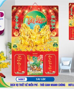 Mã Số: NB87 - Bìa Lịch Gỗ 40x60 Laminate - Tài Lộc 2 Bìa Lịch Gỗ Laminate - NB87 - Tài Lộc