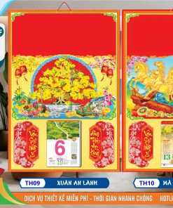 Mã Số: TH09 | Bìa Trung 35x50 - Xuân An Lành 2 Bìa Trung (35x50cm) - TH09 - Xuân An Lành + TH10 - Mã Đáo Thành Công