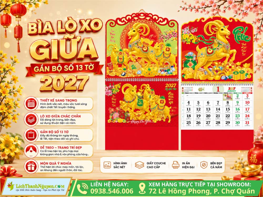Mẫu Bìa Lịch Lò Xo Giữa Gắn Bộ Số 13 Tờ – Giải Pháp Quà Tặng Tri Ân Đẳng Cấp Dành Cho Doanh Nghiệp 10 Mẫu Bìa Lịch Lò Xo Giữa Gắn Bộ Số 13 Tờ