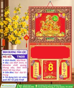 Bìa Gấp Khung Nâu Tam Dương Tấn Lộc