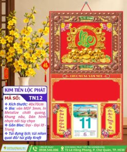 Bìa Gấp Khung Nâu Kim Tiền Lộc Phát