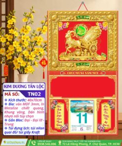 Bìa Gấp Khung Vàng Kim Dương Tấn Lộc