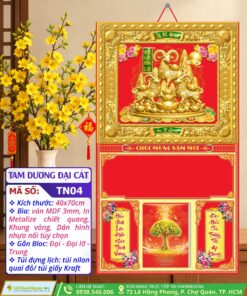 Bìa Gấp Khung Vàng Tam Dương Đại Cát