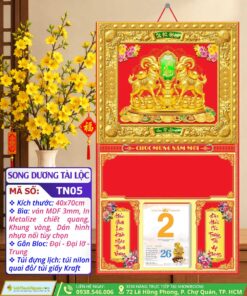 Bìa Gấp Khung Vàng Song Dương Tài Lộc