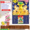 Mã Số: NB89 - Bìa Lịch Gỗ (40x60) Laminate - Song Mã Như Ý 4 Bìa Lịch Gỗ Laminate Song Mã Như Ý