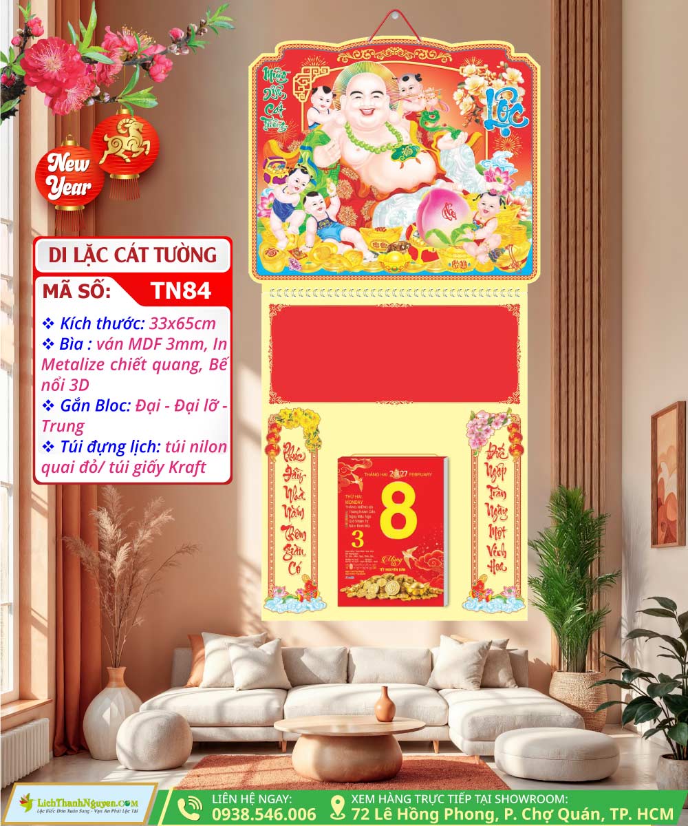 Mã Số: TN84 | Bìa Lò Xo Mini (33x65) Bế Nổi - Di Lặc Cát Tường 3 Bìa Lò Xo Giữa Mini Bế Nổi Di Lặc Cát Tường