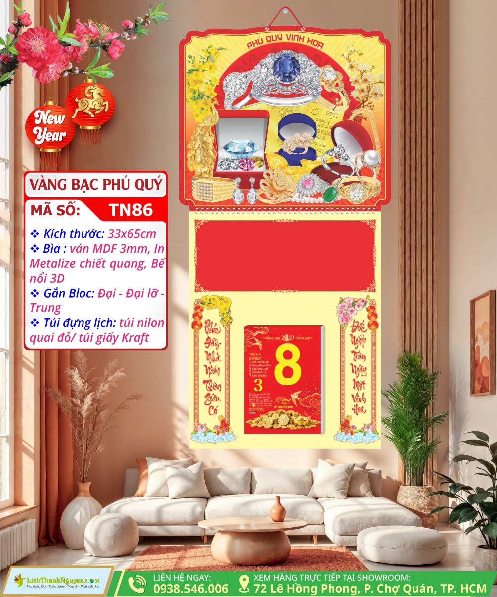 Mã Số: TN86 | Bìa Lò Xo Mini (33x65) Bế Nổi - Vàng Bạc Phú Quý 5 Bìa Lò Xo Giữa Mini Bế Nổi Vàng Bạc Phú Quý