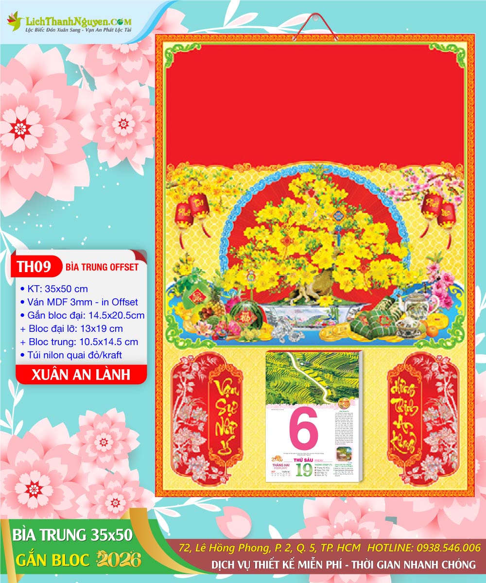 Mã Số: TH09 | Bìa Trung 35x50 - Xuân An Lành 5 Bìa Trung 35x50 Xuân An Lành