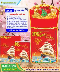 Lịch 52 Tuần An Hảo 2026 Trọn Bộ 2 Mã Số: AH26 - Thuận Buồm Xuôi Gió
