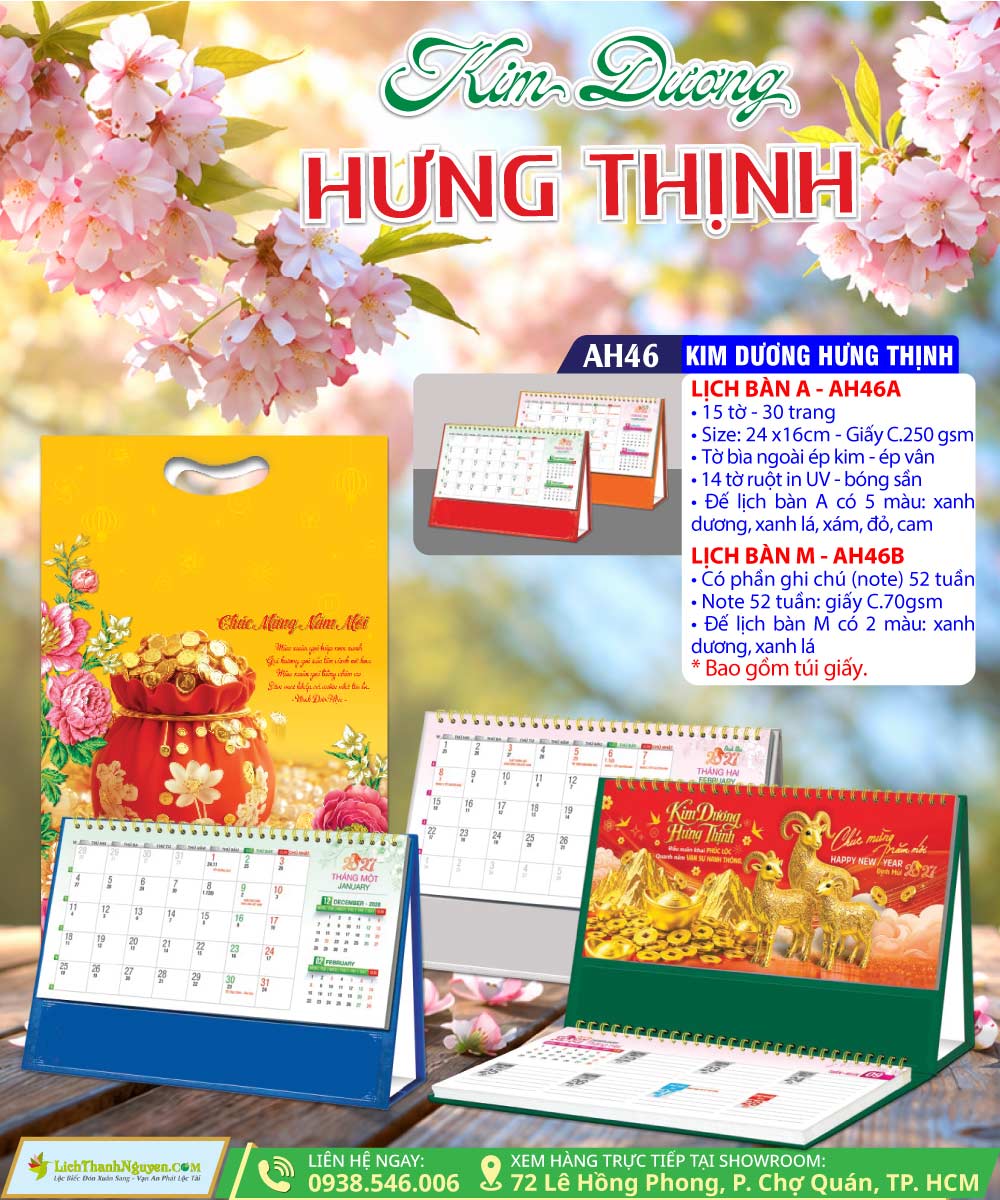 Mã Số: AH46 - Lịch Để Bàn A & M (24x16cm) - Kim Dương Hưng Thịnh 5 Lịch Để Bàn Kim Dương Hưng Thịnh
