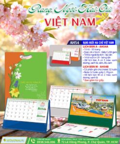 Lịch Để Bàn Rạng Ngời Hai Chữ Việt Nam